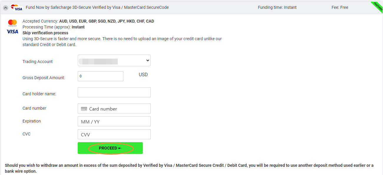 How to deposit funds into IC Markets account